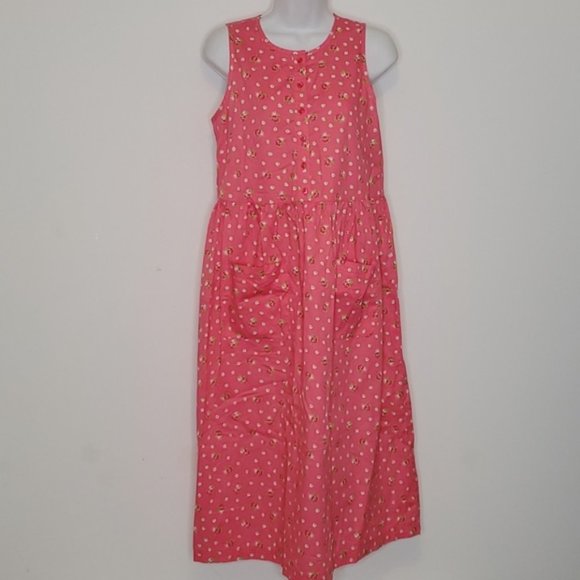 LANDS' END Pink Floral Cottagecore Dress - Picture 1 of 8